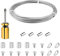 fshihine 10M Garden Wire for Climbing Plants, 2mm PVC Coated Stainless Steel Cable with Wire Rope Clips & Thimbles for Fence, Vine Eyes for Climbing Plants, Trellis, Outdoor String Light Hanging