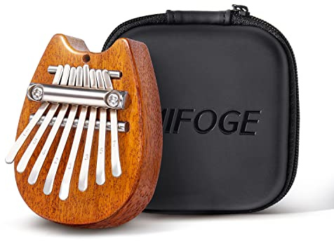 MIFOGE Mini-Kalimba-Daumenklavier aus Holz, exquisites Fingerklavier mit Umhängeband, wasserdichte Schutzbox, Musikinstrument, Geschenk für Kleinkinder, Kinder, Valentinstag, Erwachsene, Anfänger