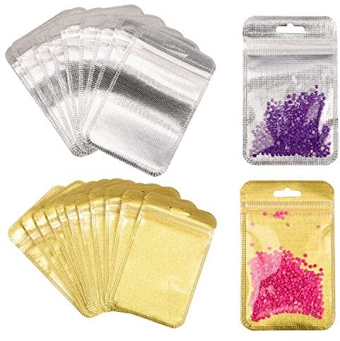 Jomnvo 100 Pieces Diamond Painting Ziplock Bags Diamond Painting Accessories Diamond Painting Tools Delicate Bags, 7 * 11cm