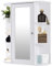 GOPLUS Spiegelschrank, Badezimmerspiegel mit Ablagen, Wandschrank mit Spiegel, Badezimmerspiegelschrank, Innere Verstellbare Trennwand, im Landhausstil, für Badezimmer Eingangsbereich, Weiß