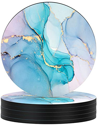 Nipichsha Sottobicchieri per bevande, set di 6 sottobicchieri in gomma assorbente con retro antiscivolo, graziosi sottobicchieri per tazze da cucina, decorazione per la casa, regalo di inaugurazione