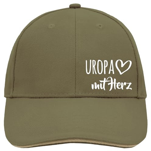 Huuraa Cappy Mütze Uropa mit Herz Geschenk | Baseballkappe Basecap Kappe Geschenkidee Unisex Baseball Cap