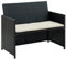 ZQQLVOO Sessel Loungesofa Gartenbank,Gästebett Bettsofa,Fußhockern Gartenliege 2-Sitzer-Gartensofa mit Polstern Schwarz Poly Rattan,Geeignet für Gartenrasen-Schwimmbad