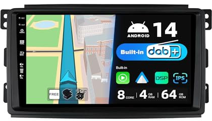 JOYX Android 12 IPS Autoradio - [Eingebaut DAB] - Passt für Benz Smart fortwo 451 (2005-2010) - Kabellos Carplay/Android Auto - 4G+64G - Kamera + MIC - 9 Zoll 2 Din - SWC DSP WiFi Fast-boot 360-Kamera