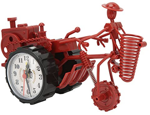 Traktor-Tischuhr, 23,5 X 14 X 10 cm, Thermometer und Timer, Timer, Genaue Zeiteinstellung, Dekorative Praktische Uhr aus Kunststoff, Als für Zuhause (Rot)