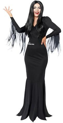Amscan - Kostüm Morticia, die Addams Family, Wednesday, Horror, Halloween, Karneval