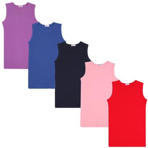 A2Z 4 Kids Girls Ribbed Cotton Vest Top Fashion Tank Age 2-13 Years