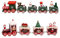 SALADOCY 2 Stücke Holz Kleiner Zug Deko, Fensterdeko, Xmas Party, Weihnachtsbaum, Rentier, Tischdekoration, Weihnachtsschmuck, Holzzug (A)