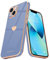 Teageo for iPhone 13 Case Cute Heart Pattern for Women Girls Slim Luxury Bling Plating Soft TPU Anti-Scratch Shockproof Bumper Phone Case for iPhone 13, Cool Grey