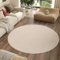 TAPISO Nizza Tappeto Rotondo Soggiorno Pelo Corto Antiscivolo Lavabile Design Moderno Monocolore Tinta Unita Tonalità Crema Salotto Camera Sala Oeko-Tex 80 x 80 cm