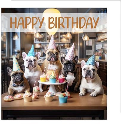 Edition Seidel Premium quadratische Geburtstagskarte mit Umschlag. Glückwunschkarte Happy Birthday Billet Tier Karte Kinder Mann Frau Coole Hunde Humor Lustig Party (GQ154 SW024)