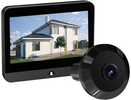 ThikK Tuya Smart 1080P 2,4G WiFi Mini cámara de Seguridad microondas Detector de Cuerpo Detector de Puerta Digital Mirilla de Puerta Digital (Color : 128G Door CAM)
