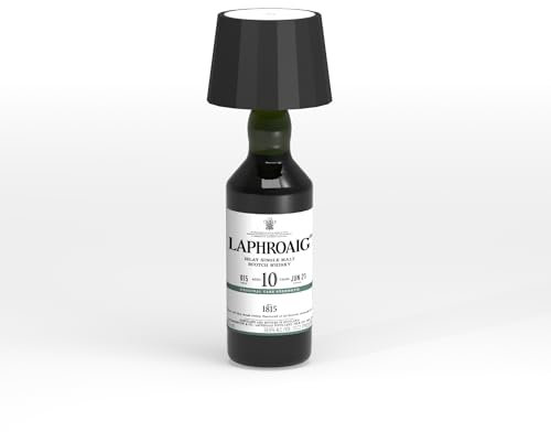 Wilmà Wine Lampada per Bottiglia LED Senza Fili Ricaricabile, Touch Control, Impermeabile IP54, Cilindro in Alluminio e Cappello ABS, 5200 mAh, 230 Lumen (Nero)