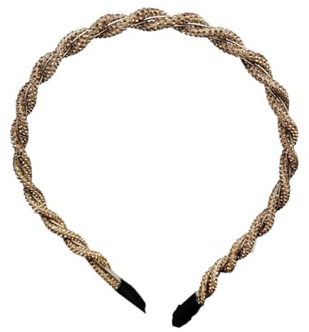 Glänzendes Strass Haarbänder,Zweisträngiges Geflochtenes Stirnband für Damen,Haarreif Haarschmuck,Kopfschmuck,Haarband für Frauen und Mädchen,Hochzeit,Geburtstag,Party,Urlaub,Yoga,Sekt