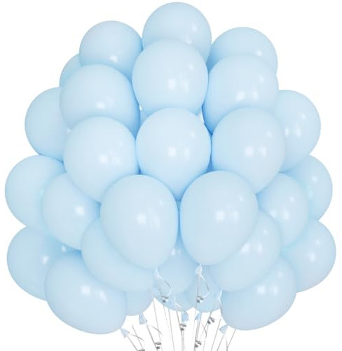 Luftballons Blau, 60 Stück 12 Zoll Macaron Blau Latex Ballons, Pastellblaue Helium Ballon Partyballon für Geburtstag Girlande Junge Babyparty Hochzeit Valentinstag Geschlecht Kommunion Party