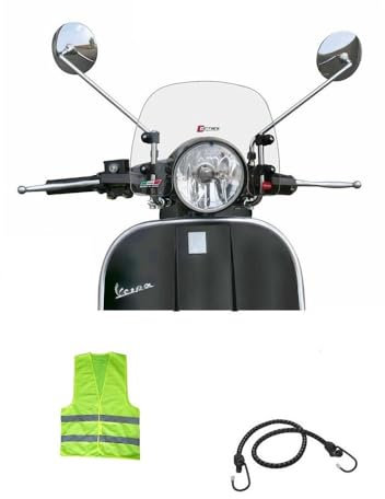 COMPATIBILE CON VESPA PX ARCOBALENO 125-150-200 DAL 1977 CUPOLINO PARABREZZA FACO PER SCOOTER SPOILER BASSO CHIARO CLASSIC ANTIVENTO TRASPARENTE PMMA AIR FLOW+KIT MONTAGGIO INCLUSO 35,5X23,5X3CM