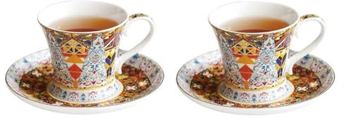 Tazze da tè al e caffè Set di tazzine e piattini da caffè in porcellana pregiata di alta qualità, set di stoviglie for il tè pomeridiano vintage, piatti for spuntini, set di confezioni regalo Tazze Co