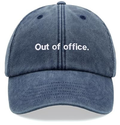 Out of Office.Baseball Cap Vintage Washed Unisex Dad Hat Low Profile Adjustable, denim, Einheitsgröße