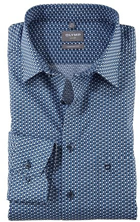 OLYMP Herren Oberhemd Langarm Hemd,einfarbig,Einfarbig,Comfort fit,New Kent,schwarz 68,43