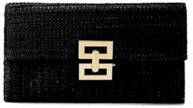 PORRASSO Pochette en Paille Femme Pochette de Soirée Sac de Soirée Tissé Sac en Paille Clutch pour Fête Mariage Vacances Nero