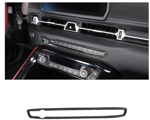 BAIMAJIZ Kompatibel mit Toyota GR Supra MK5 A90 2019–2022, Kohlefaser/Rot, Rahmenverkleidung for Lautstärkeregler an der Mittelkonsole, Aufkleber, Autozubehör(ABS Carbon Fiber)