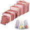 Sciphylia Organisateur Valise Lot de 10 Organisateur de Voyage de Rangement Pochettes de Rangement pour Vêtements Chaussures Sous-vêtements Cosmétiques Sacs pour Femmes Hommes Rose