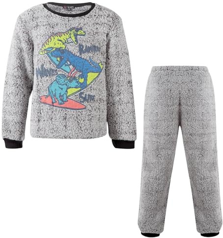 A2Z 4 Kids Girls Boys Pyjamas Dinosaur 2 Piece Sleepwear Lounge Suit Super Soft Thick Pile Fleece Jersy PJS Set Comfortable Lightweight Long Sleeve Top Bottom Pajamas Set Age 3-14 Years