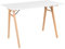 Bureau - Blanc - Pieds en bois naturel