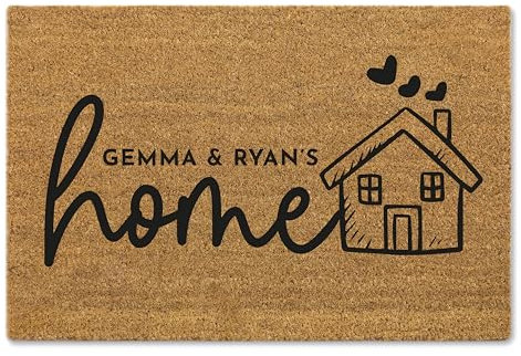 A1 Graphics Ltd Brush Door Mat Personalised Front Door Mat First Home Couple's Gift Couple's Home