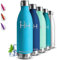 Gourde Isotherme, Gourde 1l, Anti Fuite, Gourde Inox, 24h Froid & 12h Chaud, Gourde Metal, Facile à Transporter, Gourde Aluminium, Double Vide, sans Bpa, pour Camping, Randonnée, Running, Vélo, Yoga