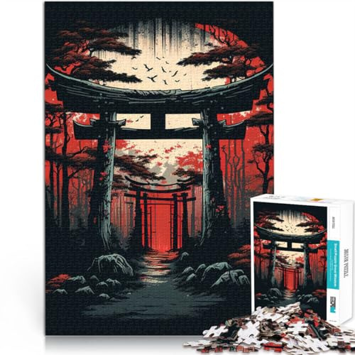 für Lernspiel-Herausforderungsspielzeug Japanisches Tor Anime Puzzle für Jugendliche 1000 Teile 26x38cm Wanddekoration