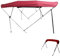 Toldo Pontón Bimini de 244 cm para Barco, 4 Arcos, Tamaños, con Estructura y Herrajes Metálicos(Red,137-152cm)