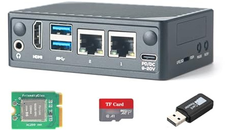 FriendlyElec NanoPi M5 Single Board Computer - Rockchip RK3576 SBC with HDMI, Dual GbE, M.2 NVMe and SDIO WiFi Sockets, UFS 2.0 Memory Support (8GB RAM, with WiFi and TF Card)