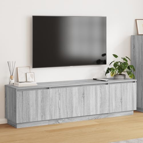 ROMHZKS TV Schrank mit LED Grau Sonoma Sideboard tv Fernseher kommode Konsolentisch mit Schubladen Couchtisch 180x38x49 cm Holzwerkstoff