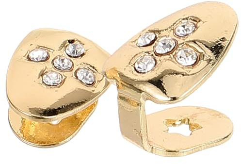 UPKOCH 2 Stück Metall Zahngrills Hip Hop Zahnschmuck Goldfarben Cosplay Rapper Grills für Erwachsene Formstabil und Bruchfest Glänzende Mundgrills für Partys und Auftritte