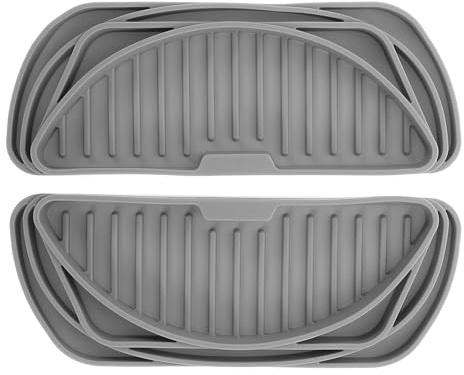 OATIPHO 2pcs Silicone Refrigerator Drip Tray Catcher with Non-slip Semi-circular Design, Stable Placement Water Dispenser Spill Pad for Mini Fridge Organisation and Drainage