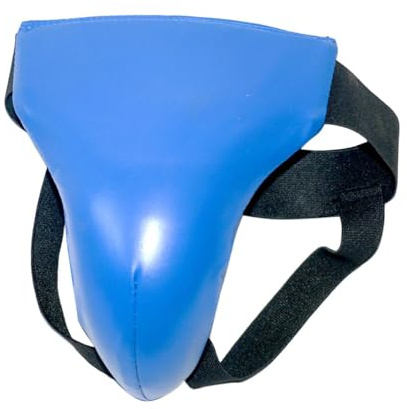 BEALIFE Bequemer Jockstrap aus PU Leder für Damen und Herren, stoßdämpfender Tiefschutz, atmungsaktiv und wasserdicht, Blau, S