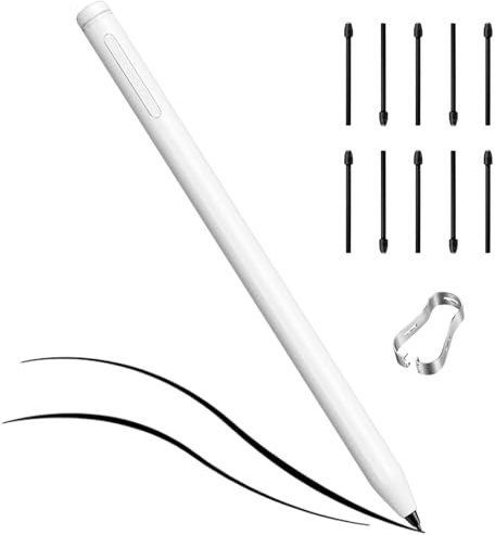 Classic Magnetic EMR Pen for Remarkable 2/1 with Cap Eraser+10 Tip,White | with Cap Eraser, 4096 Pressure Sensitivity, Palm Rejection&Tilt Support, Fit Replacement Kindle Scribe & EMR Devices, 10 Tips