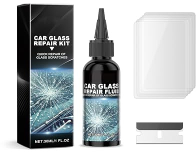 Kit de Reparación de Parabrisas,Reparador Cristal para Vidrio de Automóvil, para Vidrio de Automóvil,Grietas de Vidrio Coche,Reparar Grietas,Astillas,Grietas y Arañazos 30ML