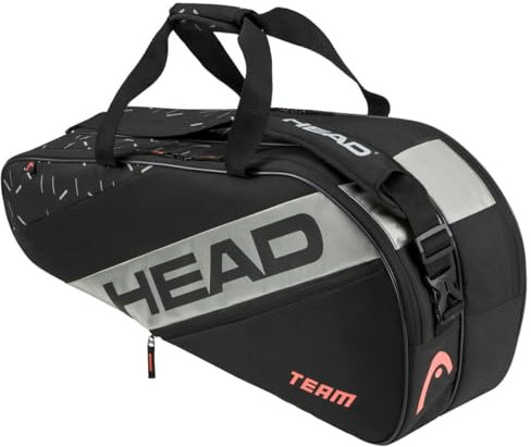 HEAD Unisex-Adult Team Racquet Bag M Tennistasche, Schwarz/Ceramic, M