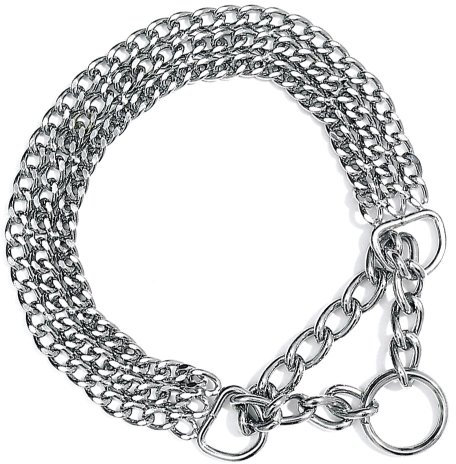 Nobby Kettenwürger für Hunde, dreireihig, Chrom
