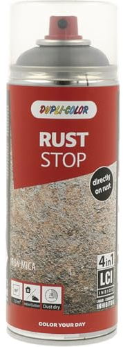Dupli Color Rost Stop 4in1 - Grundierung und aktiver Rostschutz Spray - hochdeckend und versiegelnd Eisenglimmer 400ml grün