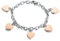 JewelryWe Herz Armband Kettenarmband Damen: Silber Edelstahl Charme Damenarmband Armkette mit Rosegold Herz Anhänger Verstellbar Armreif Schmuck Geschenk für Frau Mädchen
