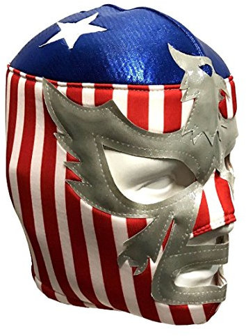 Del Mex Lucha Libre Mexikanische Wrestling-Maske, aus Lycra, Kostüm für Erwachsene, Luchador, Patriot America