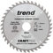 Trend Wood Circular Saw Blade, 184mm Diameter, 30mm Bore, 40 Teeth, 2.6mm Kerf, +15° Hook, TCT, Fine Finish, CSB/18440A