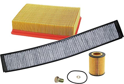 Inspektionspaket SET A 1x Luftfilter 1x Innenraumfilter (Pollenfilter) mit Aktivkohle 1x Ölfilter 1x Ölablass-Schraube 1x Dichtring für Ölablass-Schraube