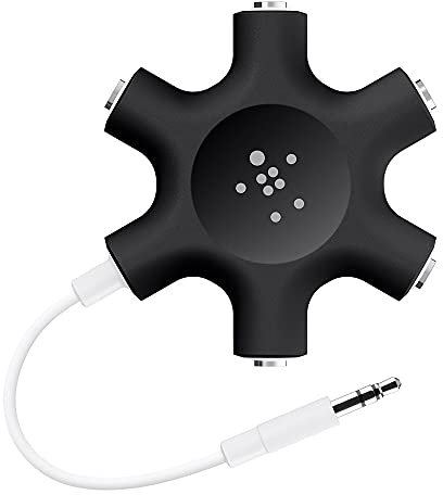 Belkin - Répartiteur audio pour smartphone/MP3/tablette tactile - 5 x jack 3,5 mm - Noir