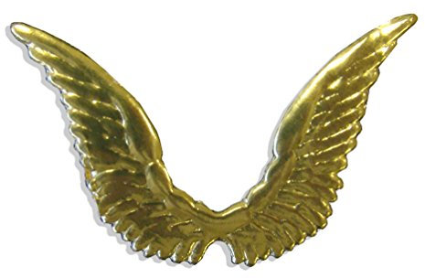 Engelsflügel, 7 x 4,5 cm, gold, 10 Stück auf Blatt, aus geprägtem Papier