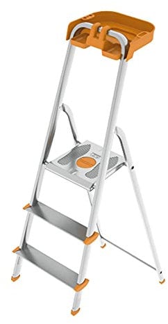 Colombo Scala Alluminio Attica 3Gradini con Portaoggetti Brico E Fai da Te