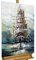 KunstLoft Leinwandbild | 100% HANDGEMALT | 60x90cm | Gemälde 'Ahoi Piratenschiff' | Schiffe & Boote | Blau | Wandbild Wohnzimmer